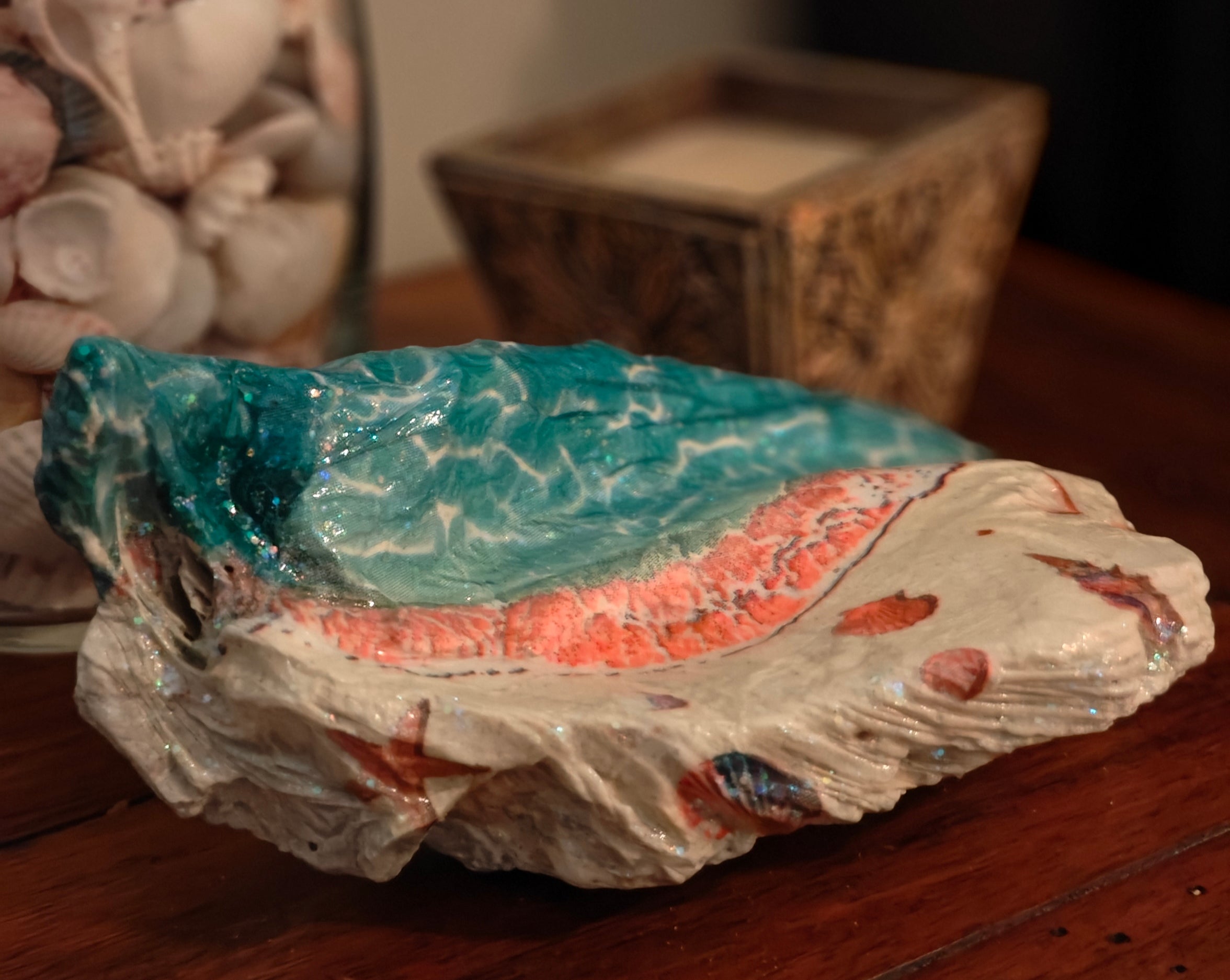 God is My Refuge" Ocean Wave Shell – Hand-Decorated Nautical Faith Decor