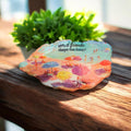 "Good Friends Better Than Therapy" Decoupage Shell | Vibrant Beach Scene Decor