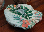 God Is Within Her" Hand-Decorated Shell – Bright Floral & Cross Design