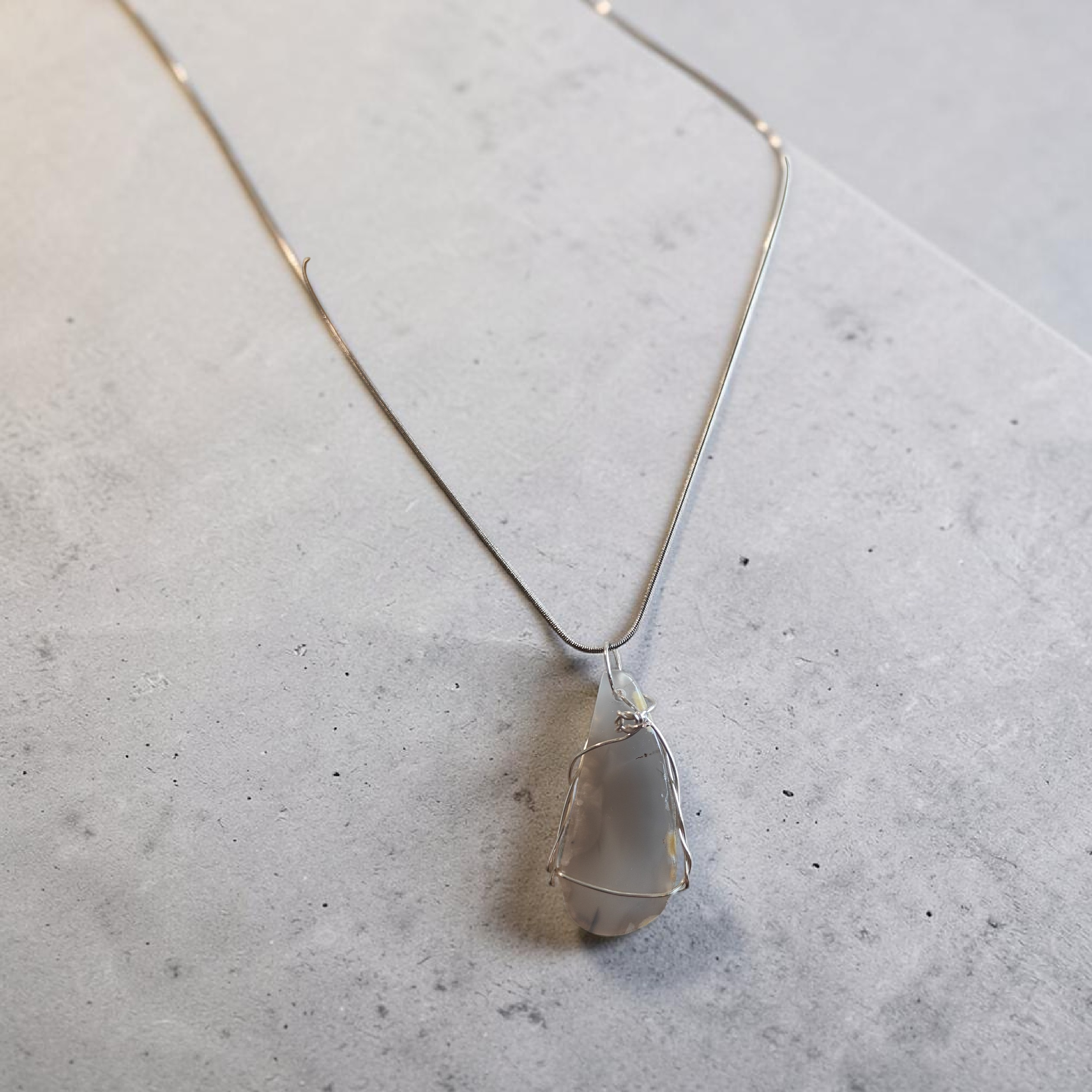 "Morning Mercies" Tri-Tone Stone Necklace in Silver