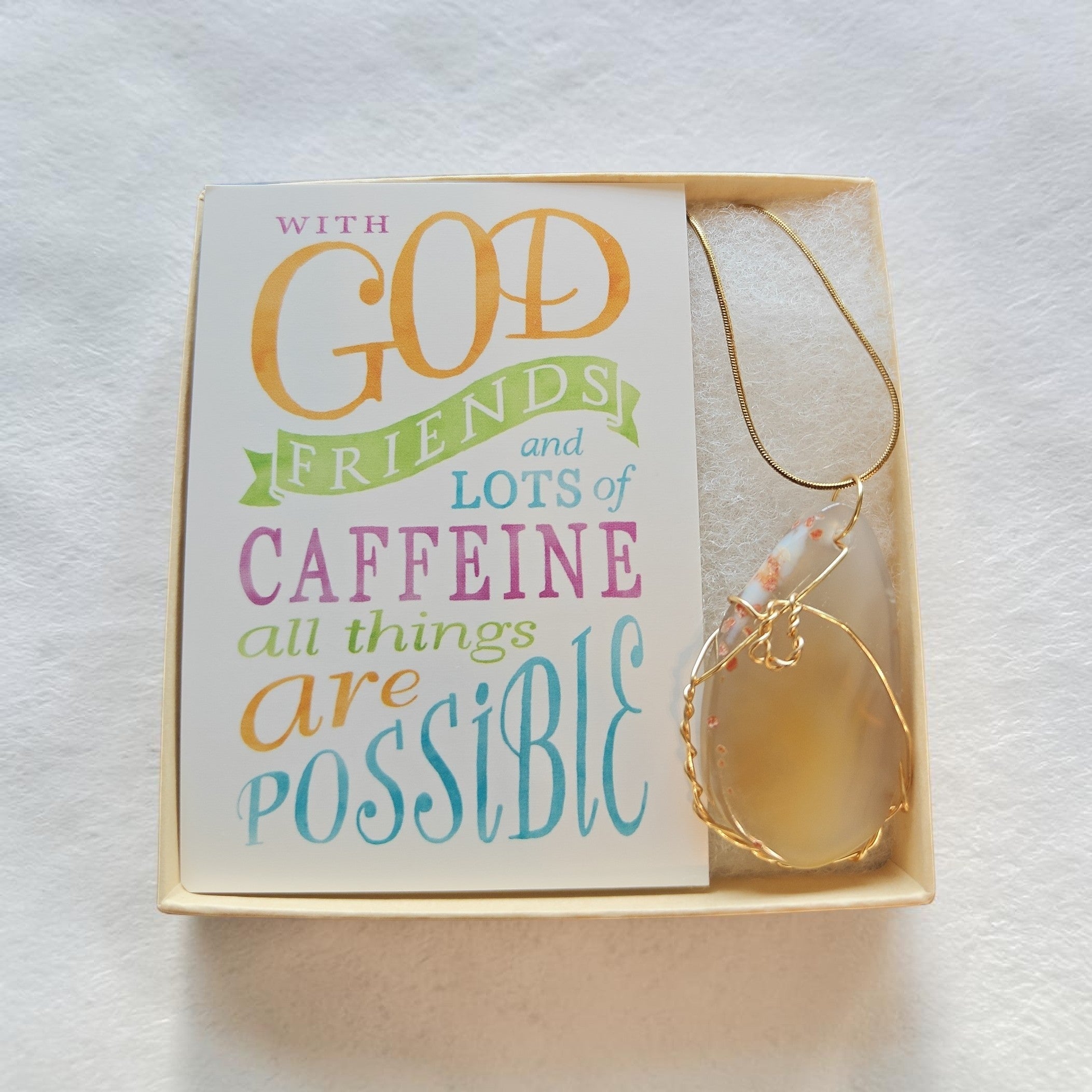 Golden Sunshine Natural Stone Gold Wire-Wrapped Necklace