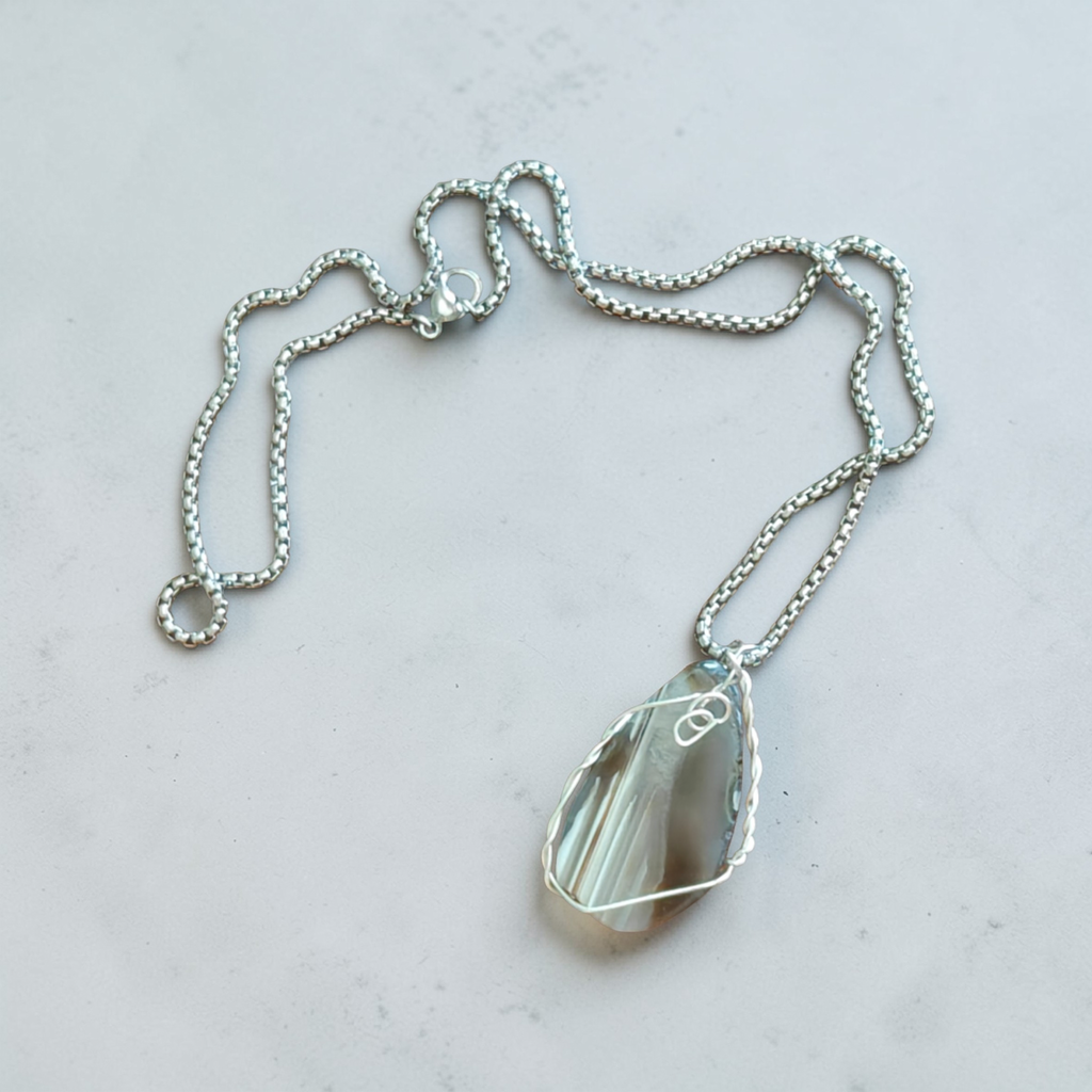 "Firm Foundation" Tan & Gray Neutral Necklace