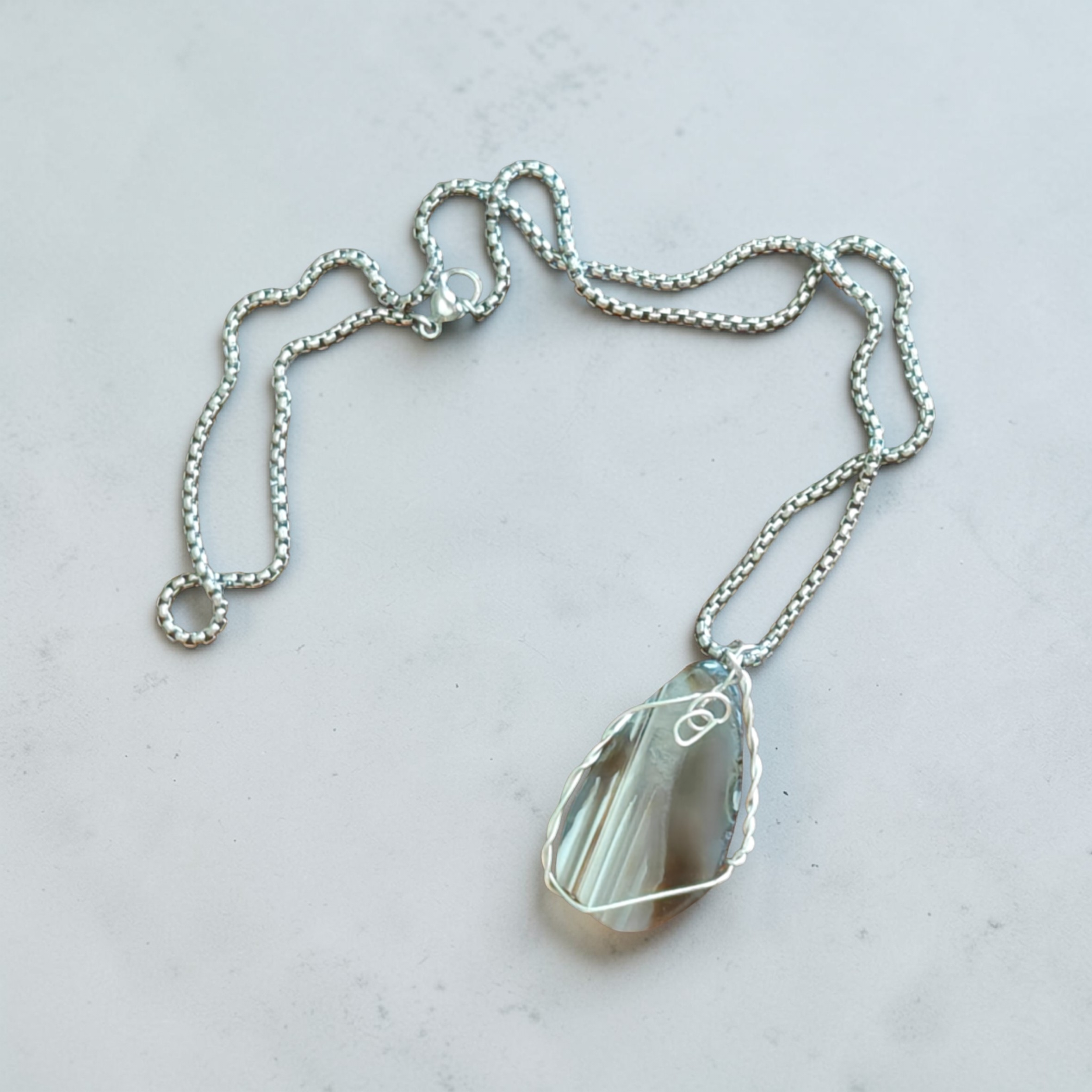 "Firm Foundation" Tan & Gray Neutral Necklace