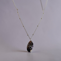 "Fearfully Made" Natural Purple Stone Pendant – Stainless Steel Beaded Chain