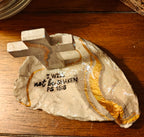 "I will not be shaken" hand-decorated shell with cross