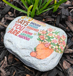 God Says You Are..." Affirmation Garden Stone – Floral Decorative Stepping Stone