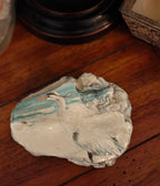 "First Loved" Hand-Decoupage Blue Heron Beach Shell – Medium Keepsake