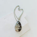 Strength Wire-Wrapped Cross Necklace – Gray & Black Natural Stone